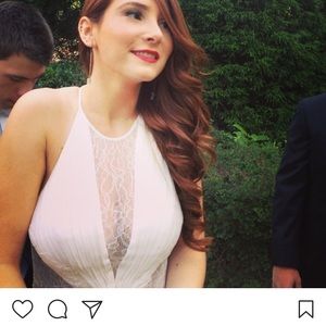 BCBG Maxazria white silk/ lace gown-make an offer